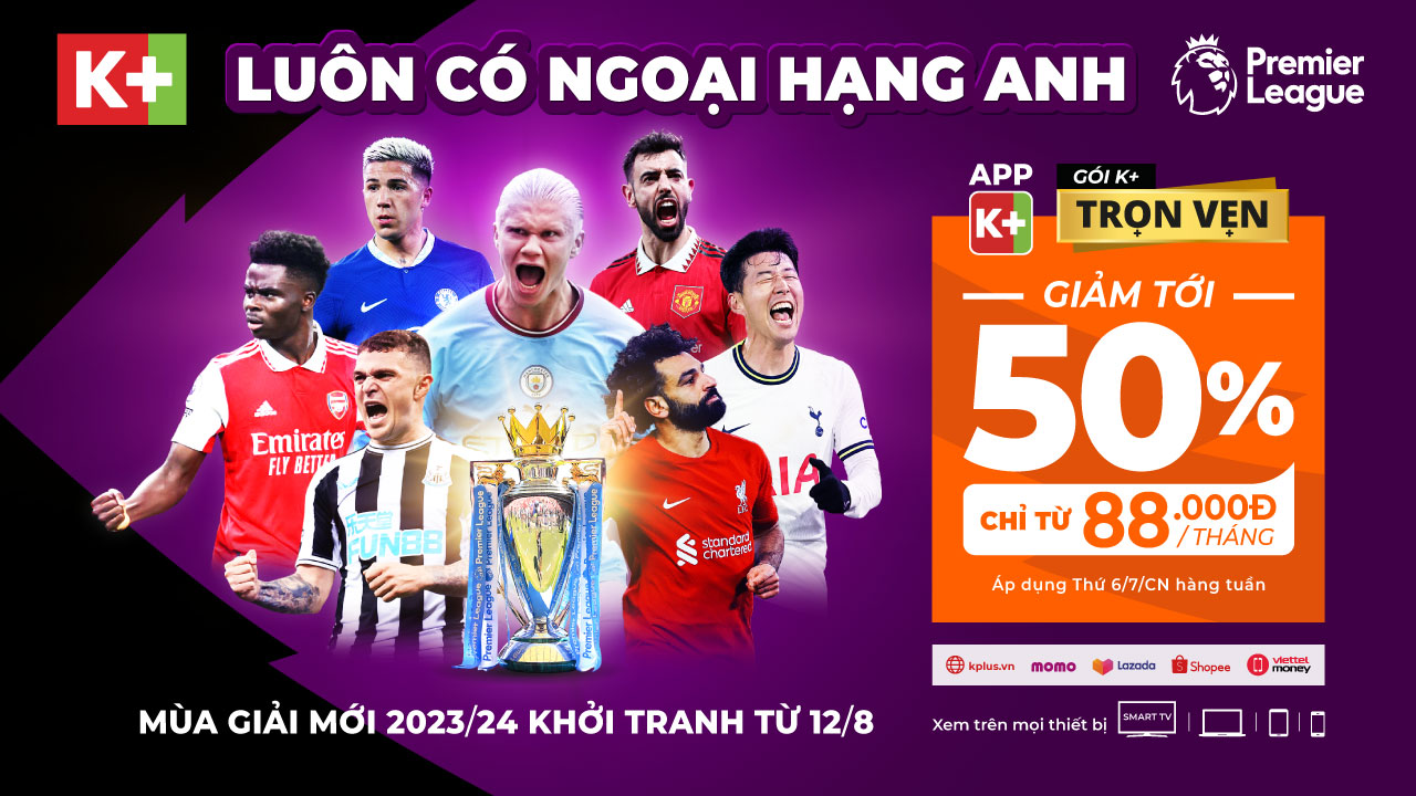 Đại tiệc bóng đá từ Ngoại hạng Anh đến UEFA Champions League trên K+ 