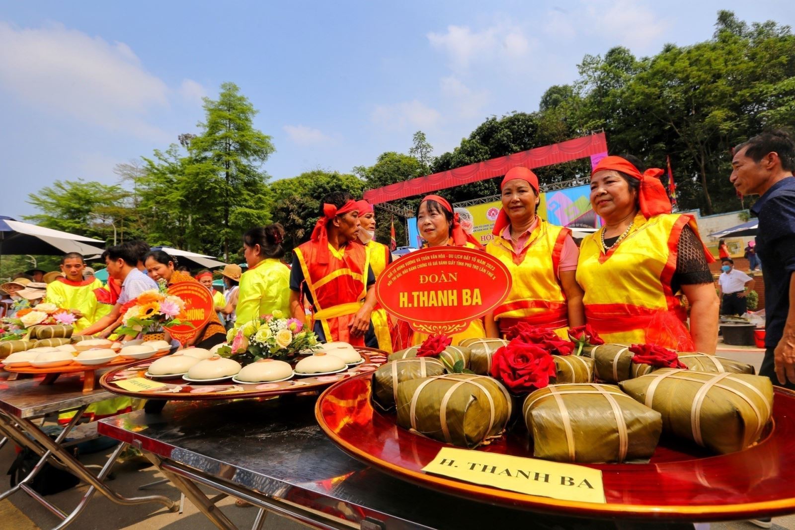 Hội thi gói, nấu bánh chưng và giã bánh giầy tỉnh Phú Thọ lần thứ X, trong khuôn khổ Giỗ Tổ Hùng Vương - Lễ hội Đền Hùng năm 2023.