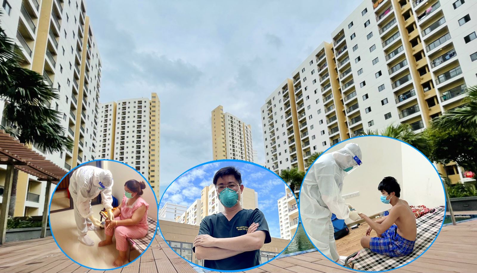 Bệnh viện dã chiến số 6 được đặt tại phường An Khánh, thành phố Thủ Đức mỗi ngày tiếp nhận và điều trị cho hàng ngàn bệnh nhân mắc COVID-19